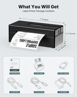 TENSPEED 4x6 Bluetooth Thermal Shipping Label Printer RP425A Black gallery image 6
