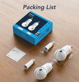 GNCC 2K Light Bulb Security Cameras 2-Pack 2.4/5GHz WiFi PTZ GL1-2P gallery image 6