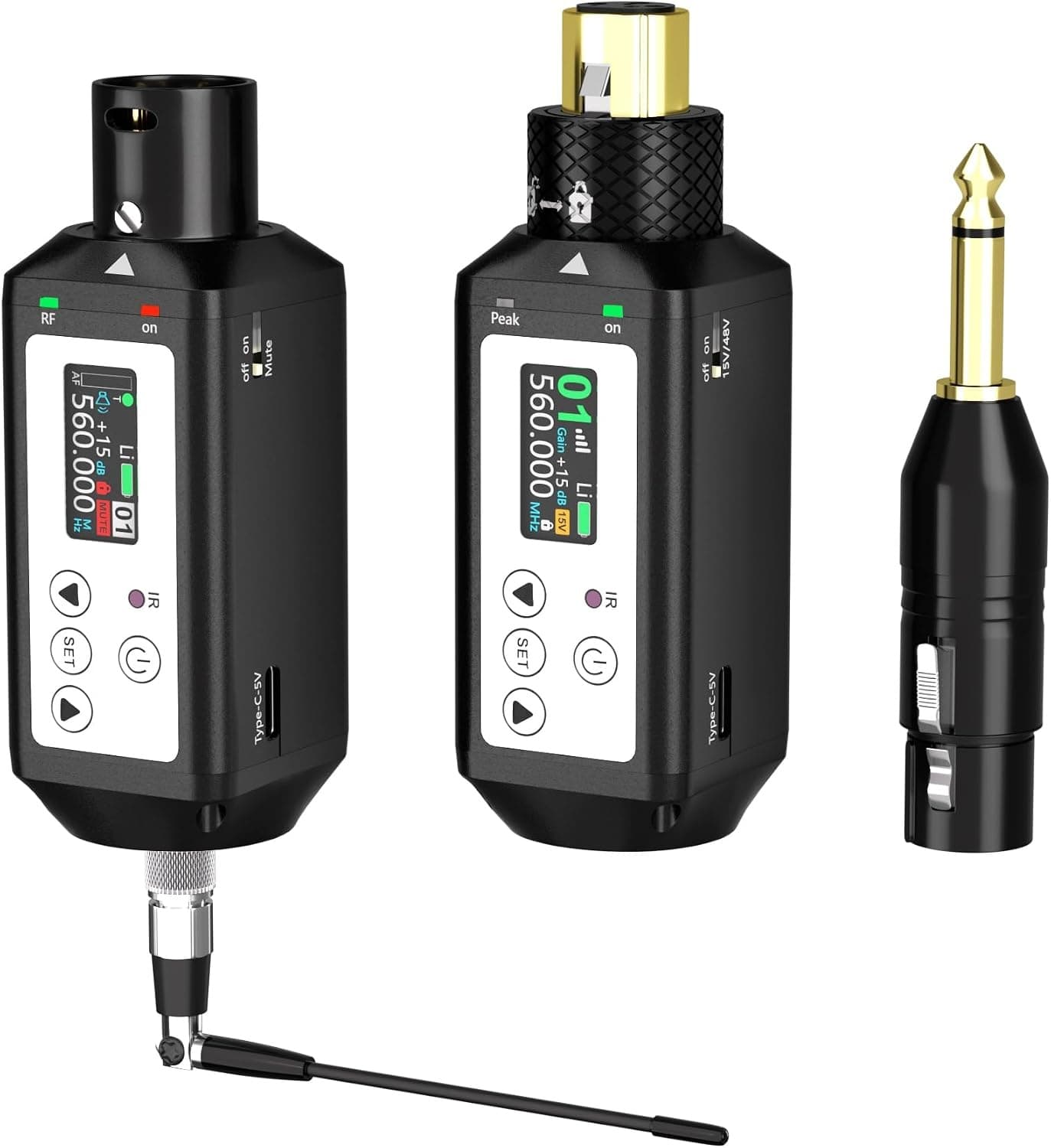 ACEMIC UHF Wireless XLR Transmitter Receiver System 1200 Channels 15V 48V