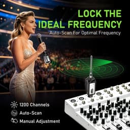 ACEMIC UHF Wireless XLR Transmitter Receiver System 1200 Channels 15V 48V gallery image 4