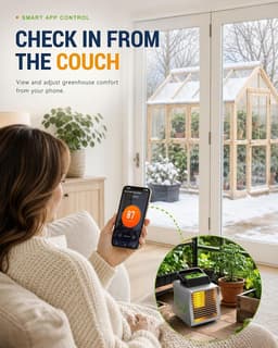 Kiroto 1500W Smart Greenhouse Heater WiFi App Thermostat Oscillating Portable gallery image 2