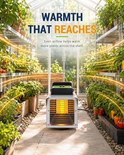 Kiroto 1500W Smart Greenhouse Heater WiFi App Thermostat Oscillating Portable gallery image 4