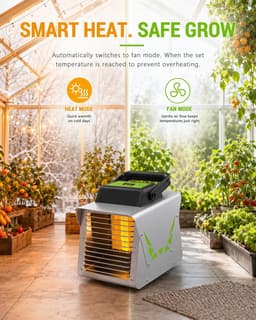 Kiroto 1500W Smart Greenhouse Heater WiFi App Thermostat Oscillating Portable gallery image 6