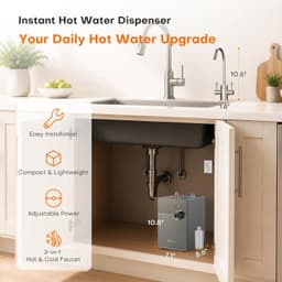 WINTEMP Under Sink Hot Water Dispenser 0.66 Gal Tank Hot Cold Faucet 1300W gallery image 3