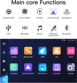 Uckazy 7in Linux Car Stereo BMW E46 1999-2005 Wireless CarPlay Android Auto gallery image 6