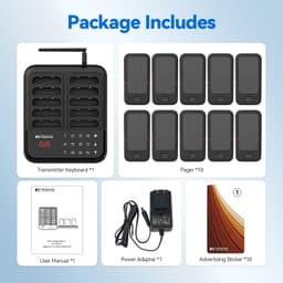 Retekess TD173S Restaurant Pager System 10 Buzzers Charging Base Guest Alert gallery image 5
