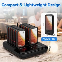 Retekess TD173S Restaurant Pager System 10 Buzzers Charging Base Guest Alert gallery image 7