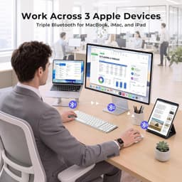 seenda SK64-2 Bluetooth Keyboard for Mac iPad 99 Keys USB-C White Silver gallery image 2