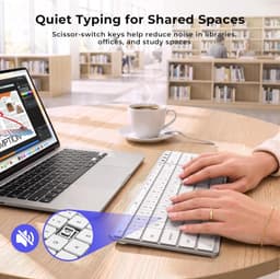 seenda SK64-2 Bluetooth Keyboard for Mac iPad 99 Keys USB-C White Silver gallery image 5