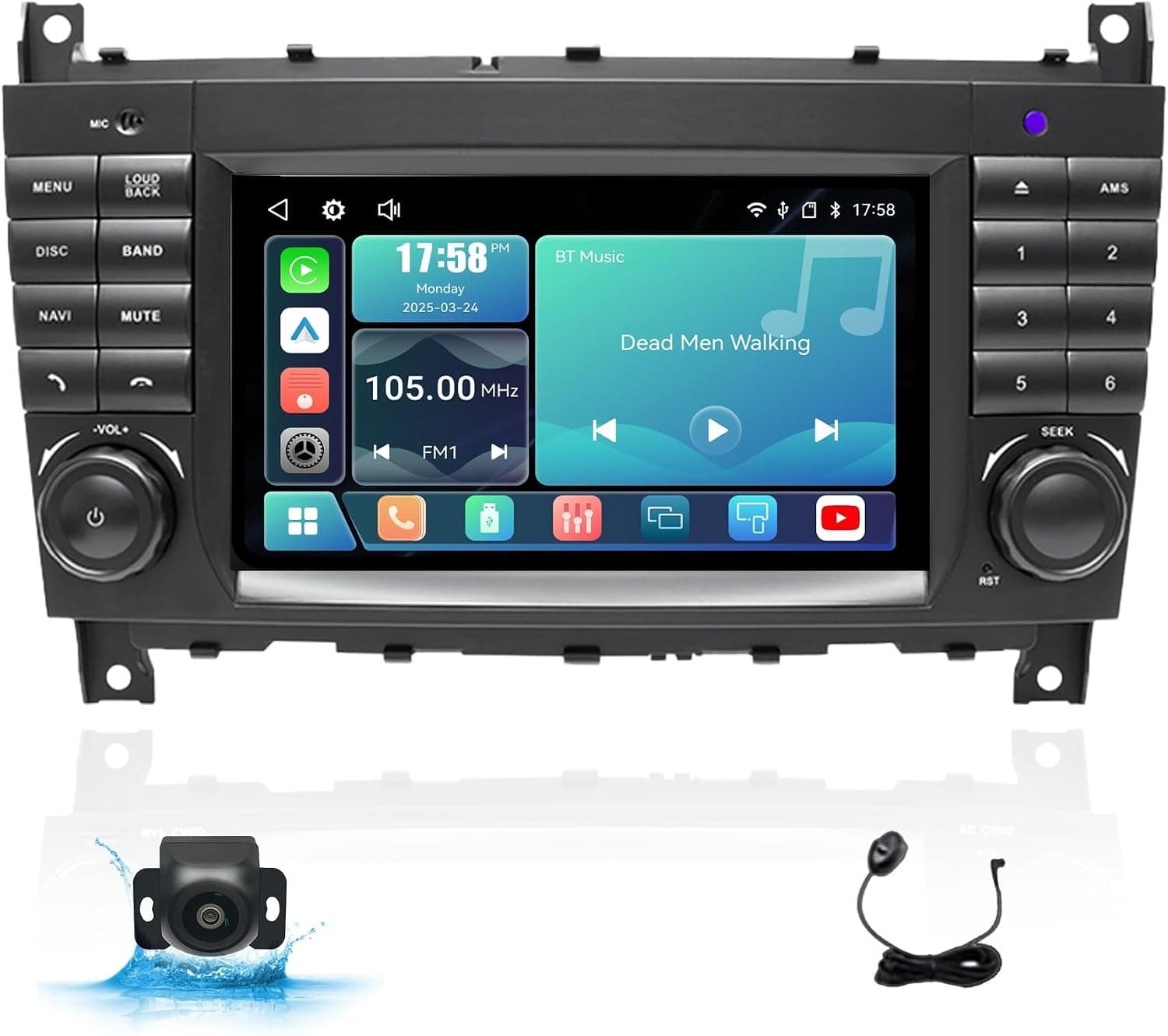 Uckazy 7in CarPlay Android Auto Radio Mercedes W203 W463 2004-2007 Linux