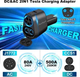 Aurisyn 2-in-1 CCS1 J1772 to Tesla NACS Charging Adapter 500V 80A gallery image 2