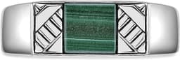 Metro Jewelry Men's Malachite Ring 925 Sterling Silver Size 11 Signet Band gallery image 4