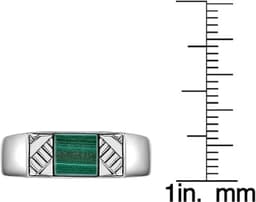Metro Jewelry Men's Malachite Ring 925 Sterling Silver Size 11 Signet Band gallery image 6