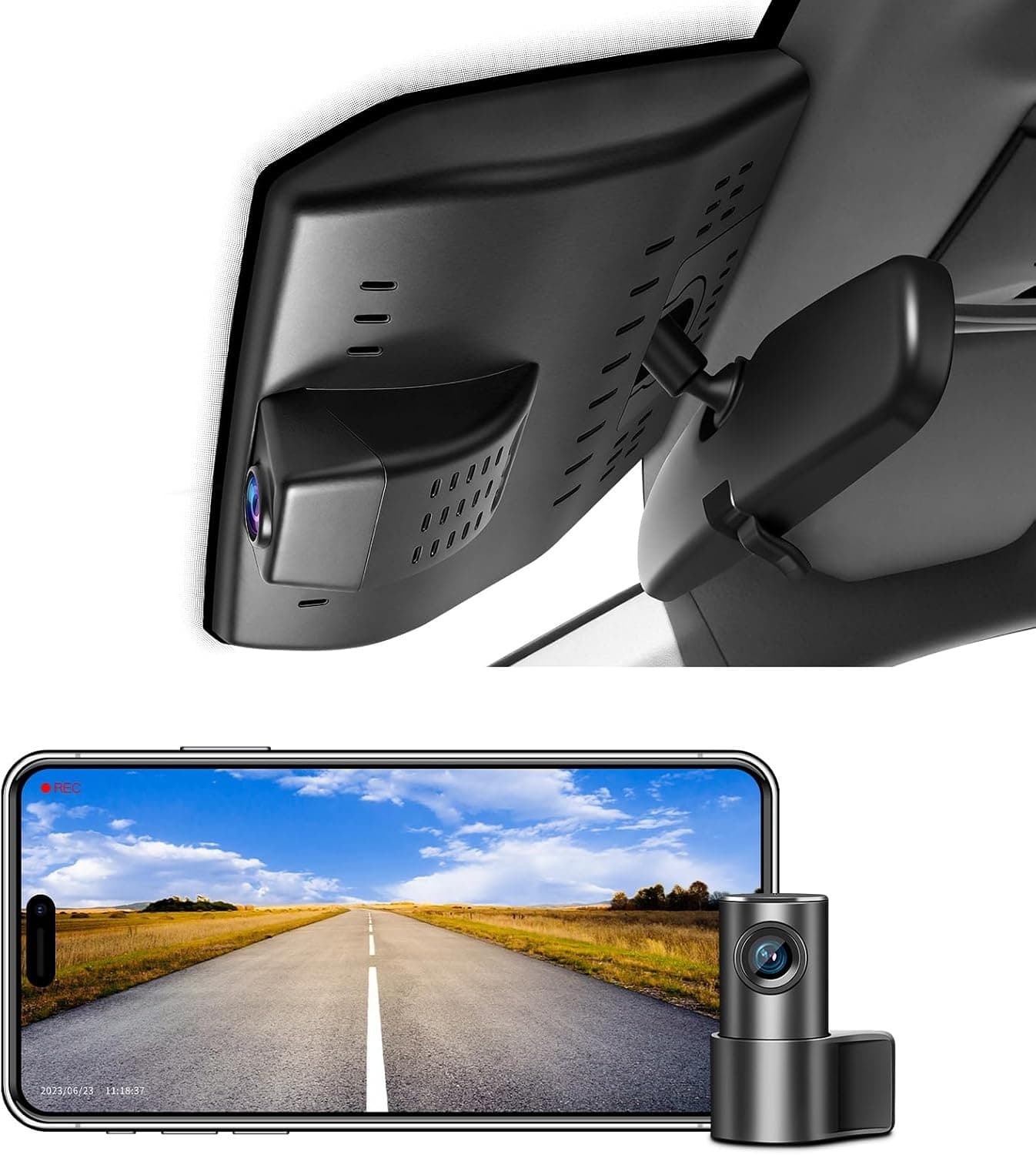mangoal Dash Cam Toyota Prius Prime 2023-2026 Front 4K Rear 1080P GPS 128GB