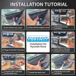 FUVYMYT Dash Cam Hyundai Kona 2024-2026 Front 4K Wi-Fi 64GB Hidden Camera gallery image 3