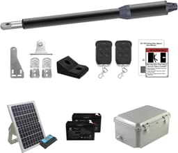 GYXEL C01-L Solar Single Swing Gate Opener Kit 440lb 14ft Batteries Remote gallery image 1