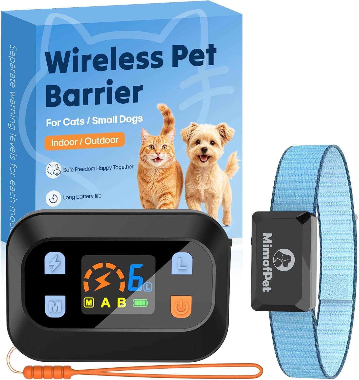 MIMOFPET B2 MINI Wireless Pet Barrier Rechargeable Collar Cats Small Dogs