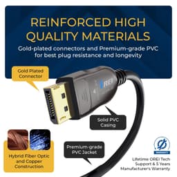 OREI 8K DisplayPort 2.0 Active Optical Cable 200ft 54Gbps AOC-DP8K-200 gallery image 4