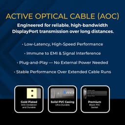 OREI 8K DisplayPort 2.0 Active Optical Cable 200ft 54Gbps AOC-DP8K-200 gallery image 5