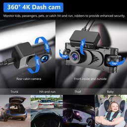 Roadwitness 4K 4 Channel Dash Cam 360 GPS WiFi 128GB Parking Mode gallery image 2