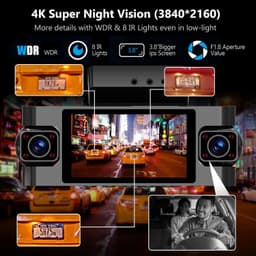 Roadwitness 4K 4 Channel Dash Cam 360 GPS WiFi 128GB Parking Mode gallery image 3