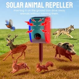 OUDAER Solar Motion Sensor Alarm 130dB 22 Sounds Red Blue Strobe Green gallery image 2