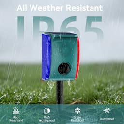OUDAER Solar Motion Sensor Alarm 130dB 22 Sounds Red Blue Strobe Green gallery image 3