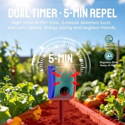 OUDAER Solar Motion Sensor Alarm 130dB 22 Sounds Red Blue Strobe Green gallery image 5