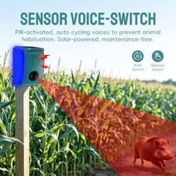 OUDAER Solar Motion Sensor Alarm 130dB 22 Sounds Red Blue Strobe Green gallery image 7