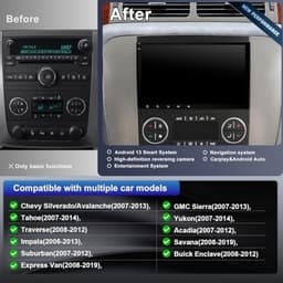 4uAuto 8in Android 13 Car Stereo Silverado Sierra 2007-2013 4GB 64GB gallery image 3