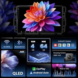 4uAuto 8in Android 13 Car Stereo Silverado Sierra 2007-2013 4GB 64GB gallery image 4