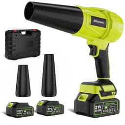 Nikocreos 21V Cordless Leaf Blower 400 CFM 6 Speed 2 Batteries Green gallery image 1