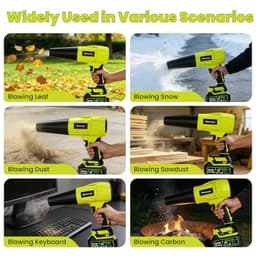Nikocreos 21V Cordless Leaf Blower 400 CFM 6 Speed 2 Batteries Green gallery image 6