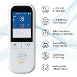 MedChirrup Handheld Pulse Oximeter Adult Child Probes OLED Rechargeable gallery image 2