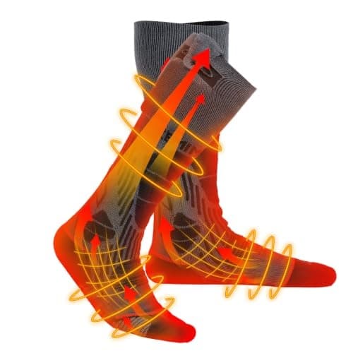 KEMIMOTO Heated Socks Medium 3-Zone App Control Rechargeable Wool Blend