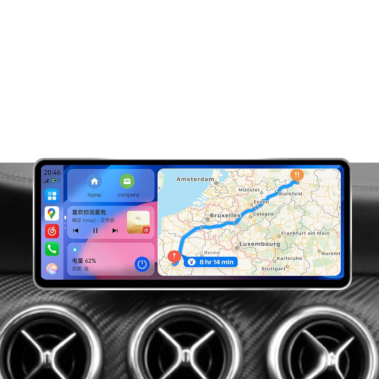 Uckazy 12.8in QLED Car Stereo Mercedes A CLA GLA 2016-2018 CarPlay