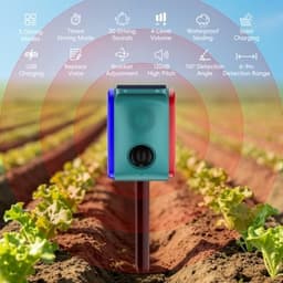 OUDAER Solar Motion Sensor Alarm 130dB 22 Sounds Red Blue Strobe Green gallery image 3