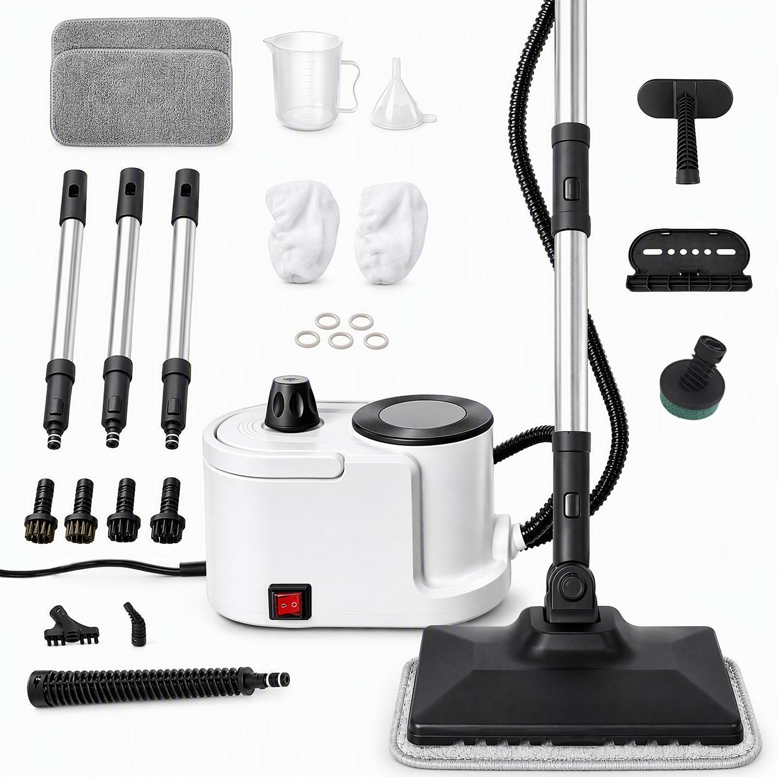 Homelike Moment 1500W Canister Steam Cleaner 1.9L 25 Accessories White