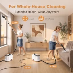 Homelike Moment 1500W Canister Steam Cleaner 1.9L 25 Accessories White gallery image 4