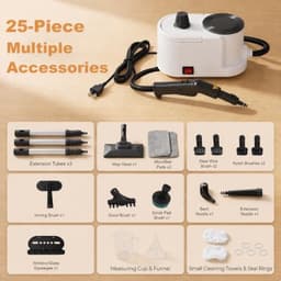 Homelike Moment 1500W Canister Steam Cleaner 1.9L 25 Accessories White gallery image 6