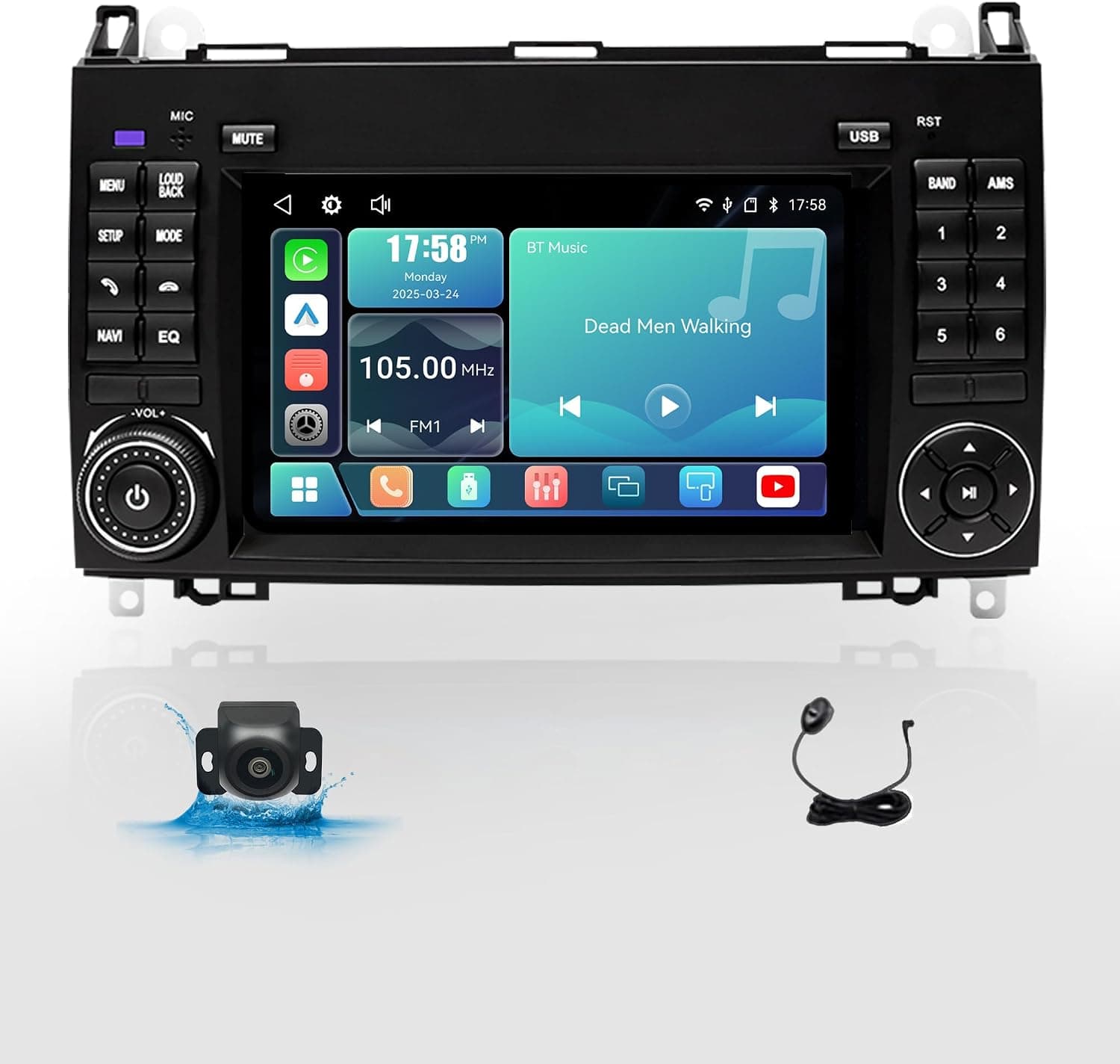 Uckazy 7in Linux Car Stereo Mercedes Sprinter Vito B200 CarPlay Android Auto