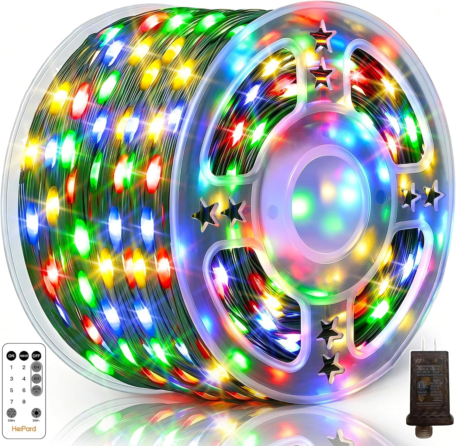 HeiPard 1200 LED Christmas String Lights 394ft Multicolor Remote Timer