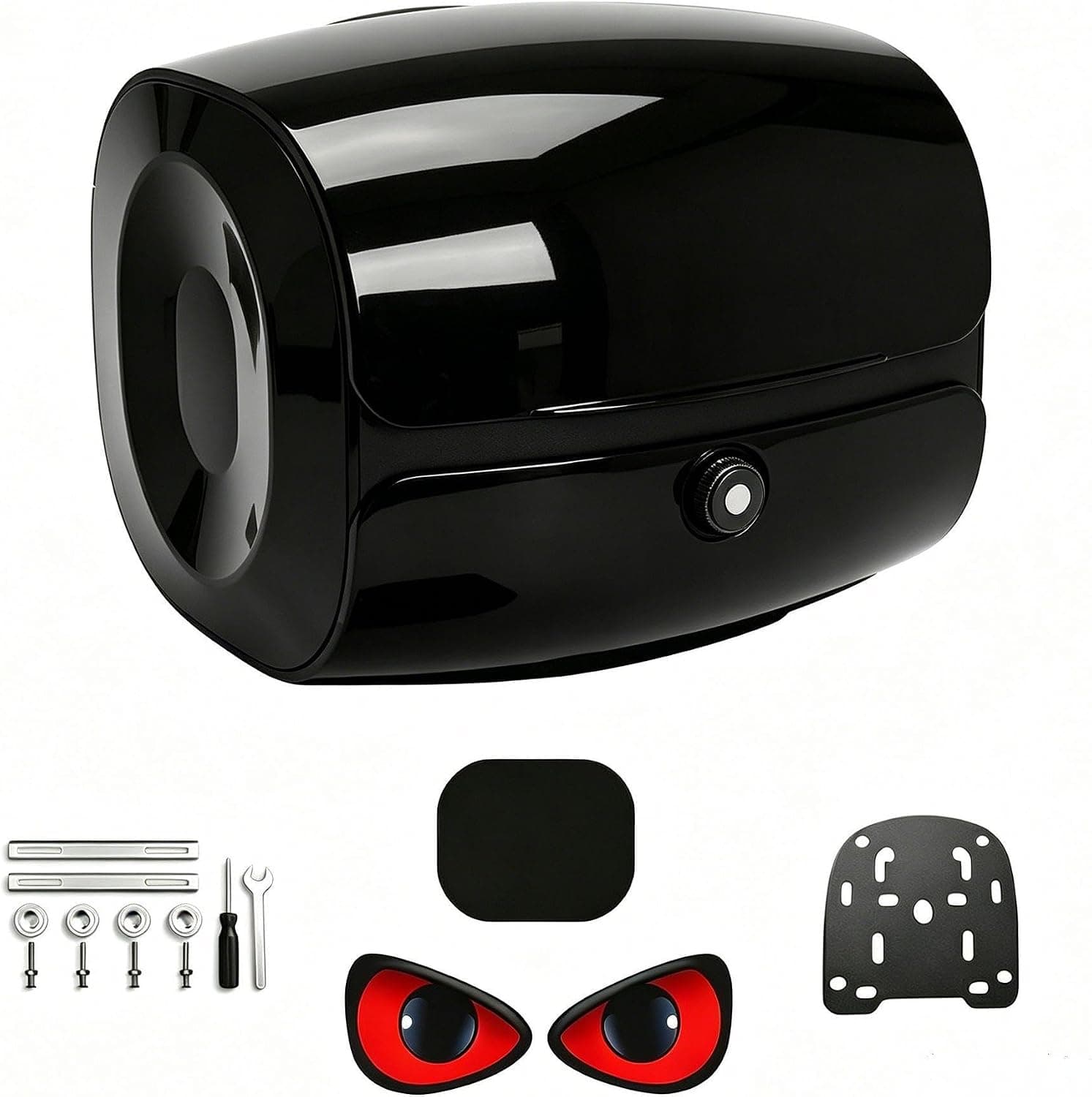 PURECOTERA 33L Motorcycle Top Case Tail Box Lock Waterproof Black Universal