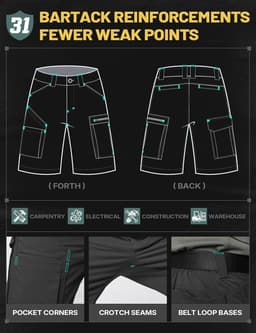 Shorts Black Mens Work Shorts Kit Set Bundle Ready Series System OEM Truck Audio gallery image 4