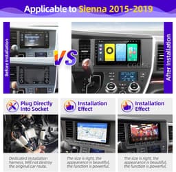 Android 13 Car Stereo Wireless CarPlay Android Auto Toyota Sienna 2015-2019 GPS gallery image 4