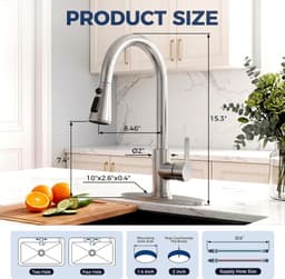 Faucets Brushed Nickel Kitchen Faucet Pull Down Sprayer Stainless Steel Single gallery image 4