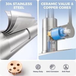 Faucets Brushed Nickel Kitchen Faucet Pull Down Sprayer Stainless Steel Single gallery image 6