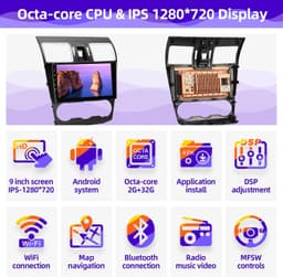Android 13 Car Stereo Wireless CarPlay Android Auto Subaru Forester Impreza WRX gallery image 3