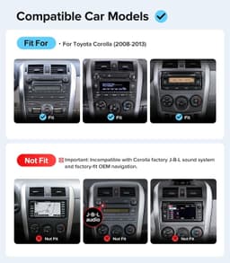 9in Android 13 Car Stereo Wireless CarPlay Android Auto Toyota Corolla 08-13 GPS gallery image 8