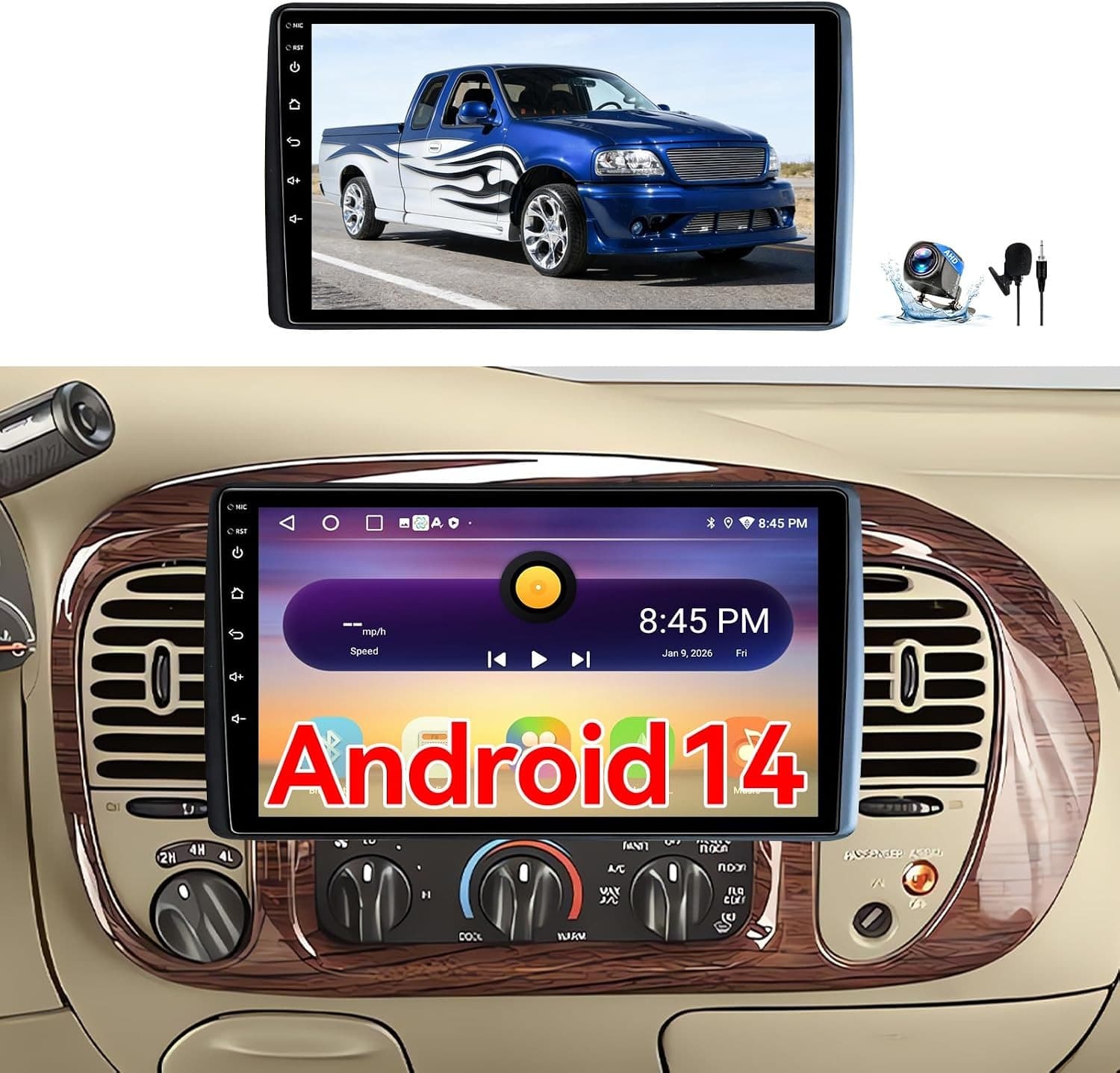 Android 13 Car Stereo Wireless CarPlay Android Auto Ford F150 1997-2003 Expediti